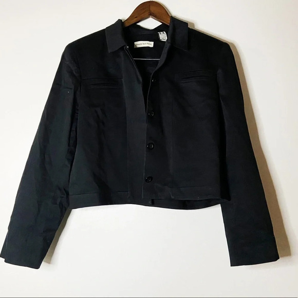 Amanda Smith Jackets & Blazers - Vintage Blazer Cotton Blend Button Up Jacket Cropped Office Work Size 12P